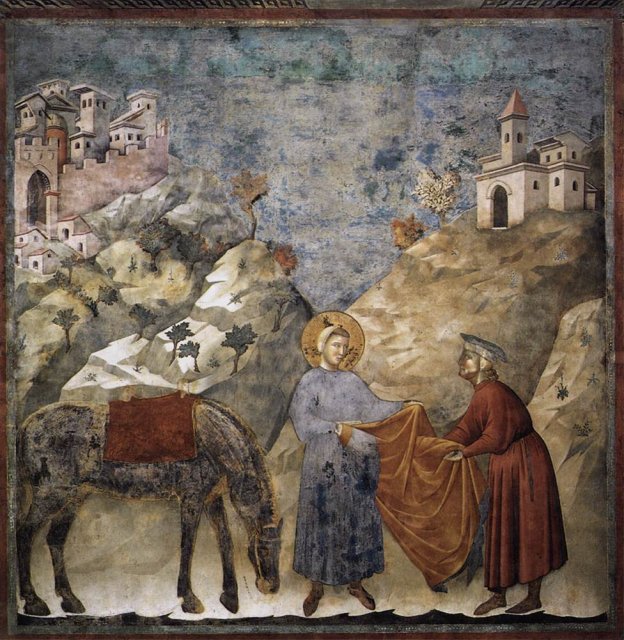 Giotto – “San Francisco da su manto a un pobre” (Basílica de Asís).