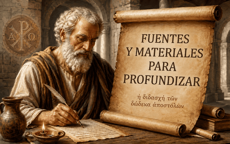 Fuentes y materiales para profundizar. ἡ διδαχὴ τῶν δώδεκα ἀποστόλων “La enseñanza de los doce apóstoles”